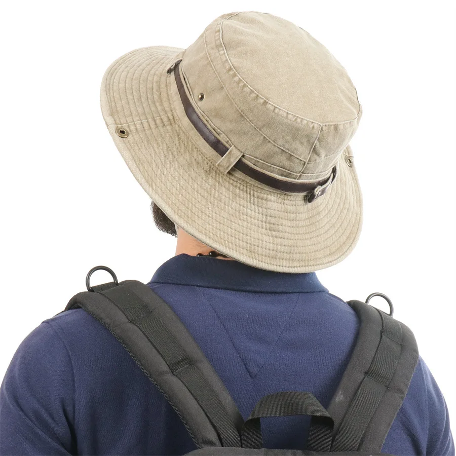 HERREN SONNENMÜTZE 100 % Baumwolle Strand Eimer Kappe Reisen Wandern Busch Herre