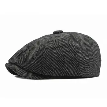 남성용 베레모 모자, 캐쥬얼 영국 골프 모자, 겨울 클래식 플랫 캡, 운전 여행 낚시 야외 캠핑용 카비 모자