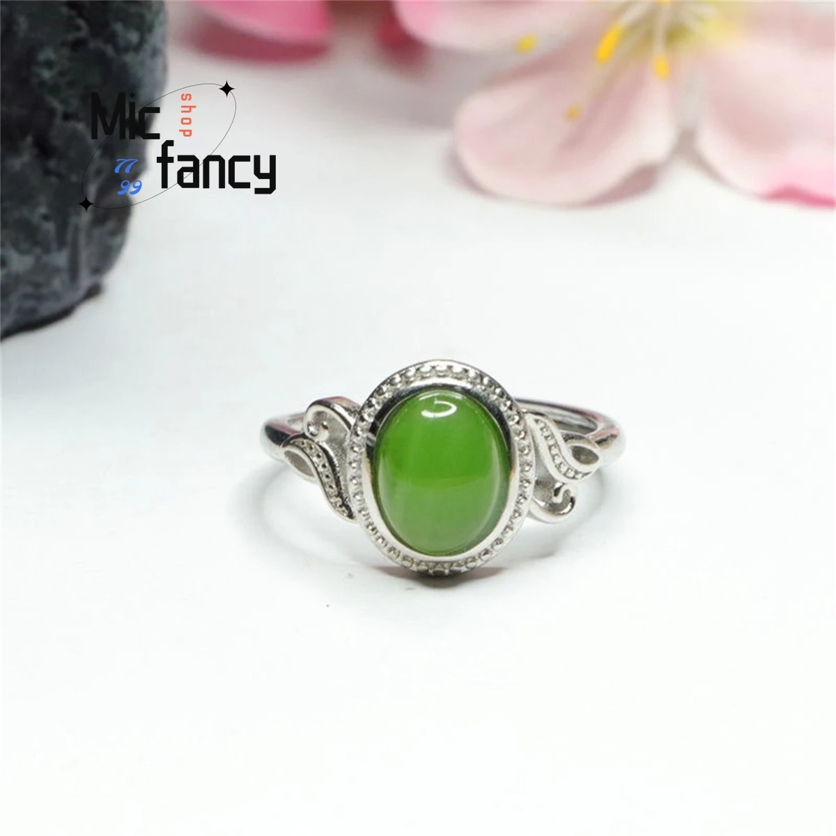 

Natural Hotan Jasper Ring S925 Silver With Simple Generous Retro Style Women Adjustable Couple Fashion Fine Jewelry Holiday Gift