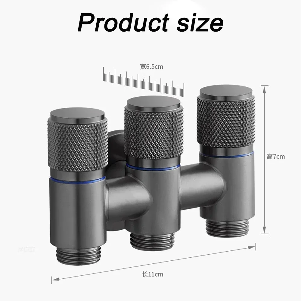 1pc Toilet Companion Corner Valve, Toilet Irrigator One In Two Out Corner Valve, Double Open Faucet, Anti-slip Handwheel, Toilet