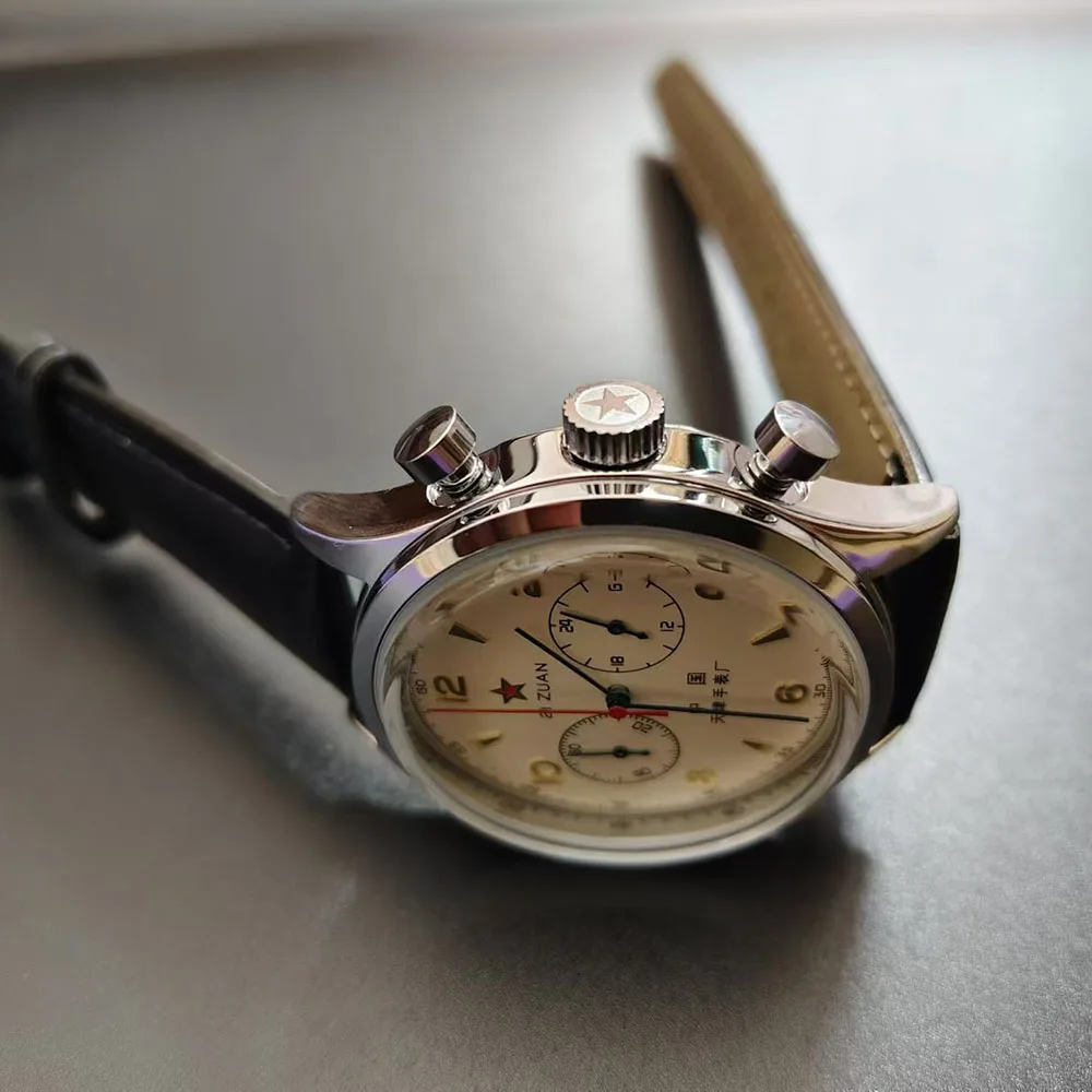 ساعة طيار 1963 للرجال 42 ملم مقاومة للماء كوارتز ك...