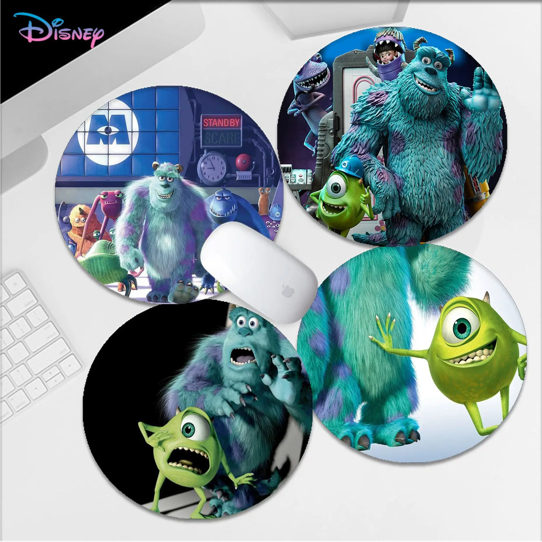 

Disney Monsters Inc Mousepad Non-slip Round Big Promotion Table Mat Student Mousepad Computer Keyboard Pad Games Pad