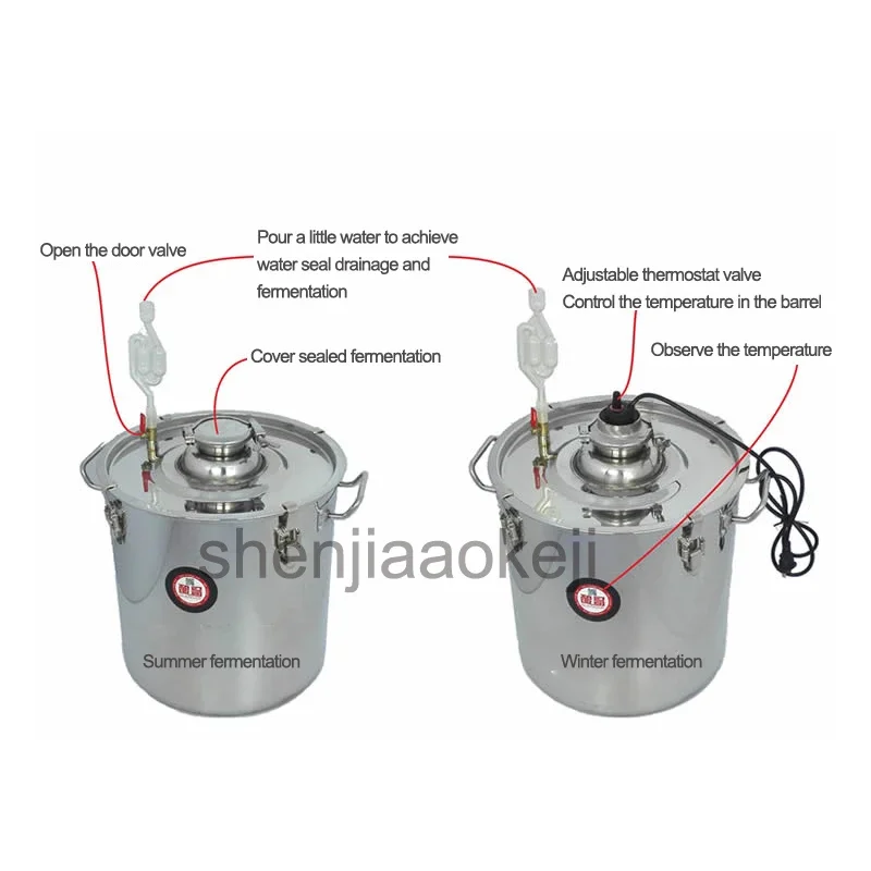 Household Small brewing machine Stainless steel brewers wine distillers Wine brewing equipment Wine making machine  20L/50L 1PC 2