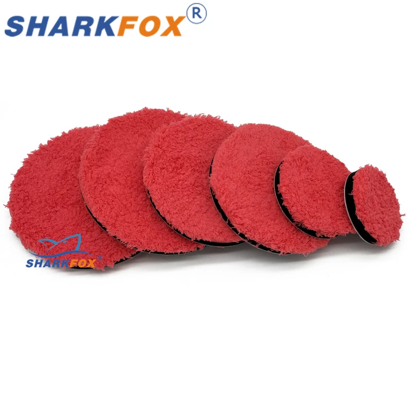 Car Polishing Pad Sharkfox 3-7" Car Polishing Pad Microfiber ing Pad Removing Wax er Kit Replaceable Polishing Disk For Car Polisher