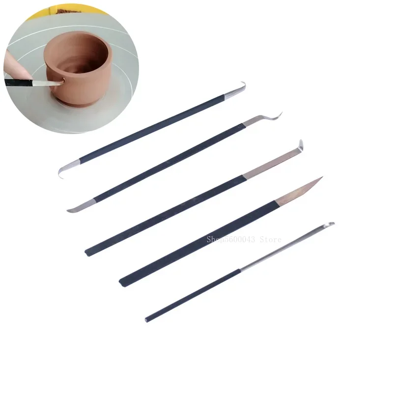 Pottery Tools Teapot Making Curved Mouth Knife White Steel Knife DIY Repair Blank Holes and Carvings Clay Sculpting Tools