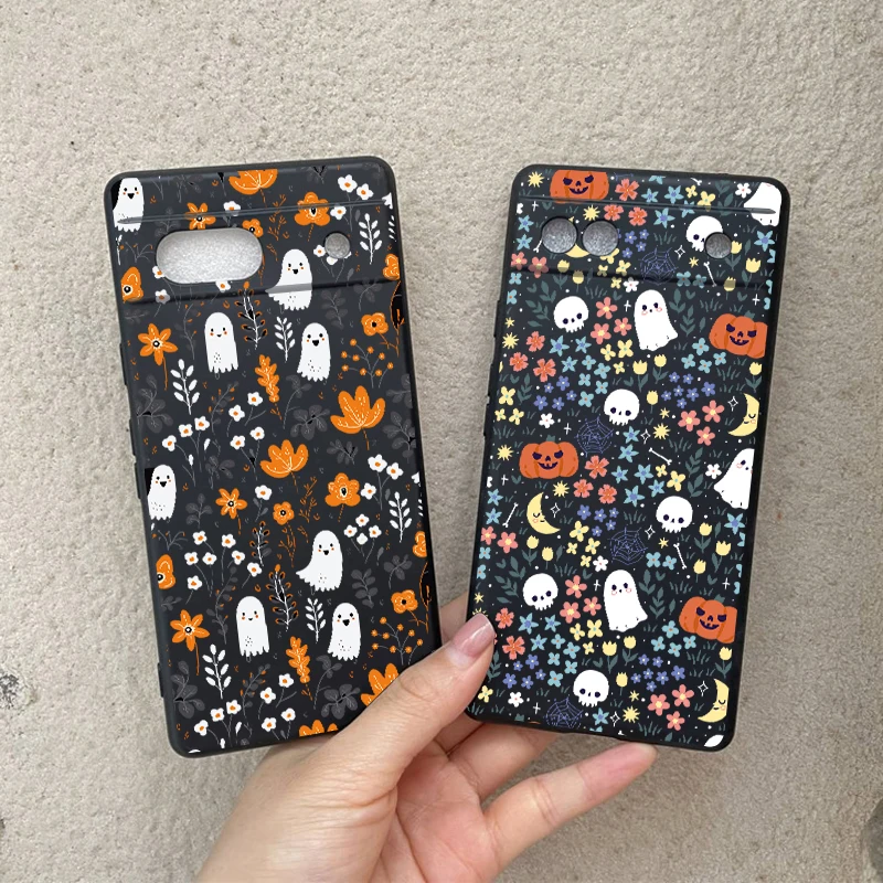 Spooky Ghost Pumpkin Monster Transparent Phone Case - Soft Cover s Bag