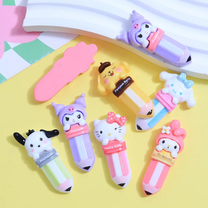 

100 шт. каучуковые Мультяшные кабошоны Sanrio серии Crayon DIY с плоским основанием поделки очаровательные аксессуары для украшения скрапбукинга