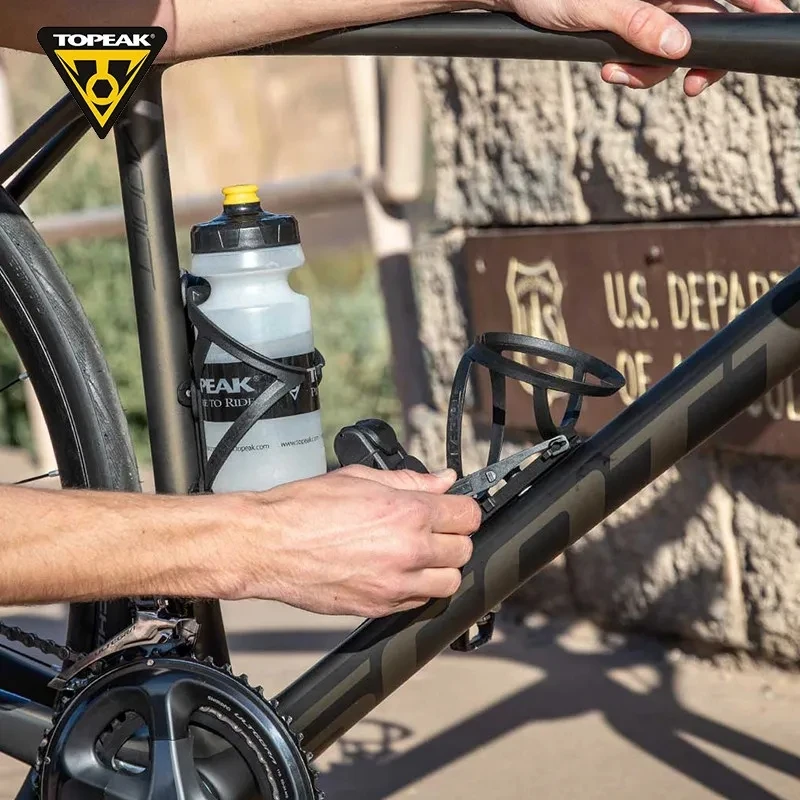 Topeak Ninja Cage Portabottiglie Bici - Universale Nero | Montaggio Innovativo Per Telai Piccoli
