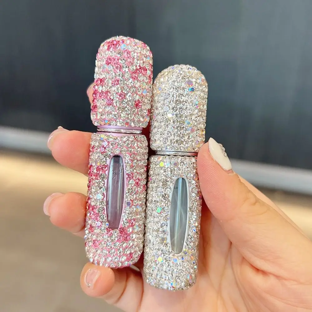 

1Pc Rhinestones Perfume Bottle Bottom Filled Spray Bottle Empty Aluminum Fragrance Dispenser Travel Sub-bottling
