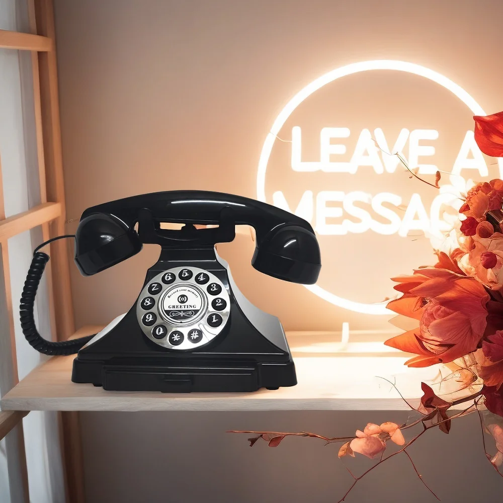 vintage phone Audio guest book retro rotary style antique audio guestbook phone message voice recorder for wedding party