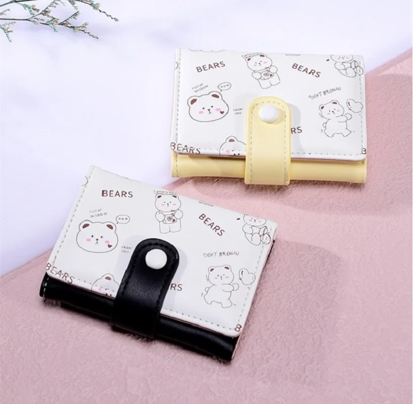 

PU Leather Female Purse Short Cartoon Women Wallets Hasp Card Holder Fashion Coin Money Bag Quality Female Clutch Student Wallet