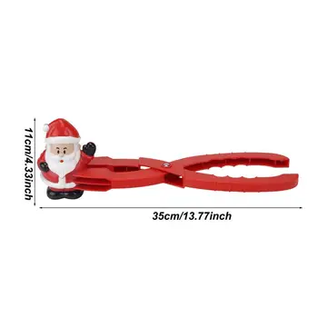 Snow Ball Maker Toys Red Ergonomic Snow Ball Clips Maker For Kids Multifunctional Snowman Shape Snow Ball Molds With Long Handle 6