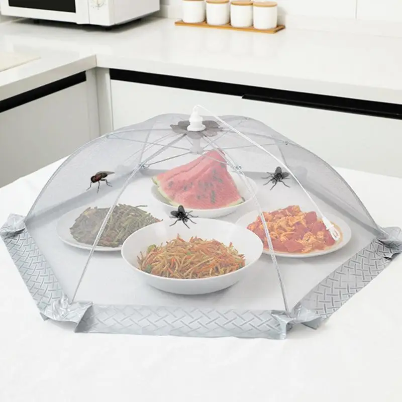 Fine Mesh Food Covers Foldable Umbrella Style Food Cover Anti Fly Mosquito Tent Dome Net-Up Table Mesh Kitchen Accessories food cover