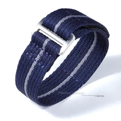 Durable Nylon Sport Watch Strap - Premium Fabric Wristband Bracelet - 22mm (Blue grey)