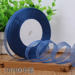 12mm Organza Ribbon - 45 Meters | DIY Handmade Accessories for Clothing, Gift Wrapping, and Celebrations (In blue)