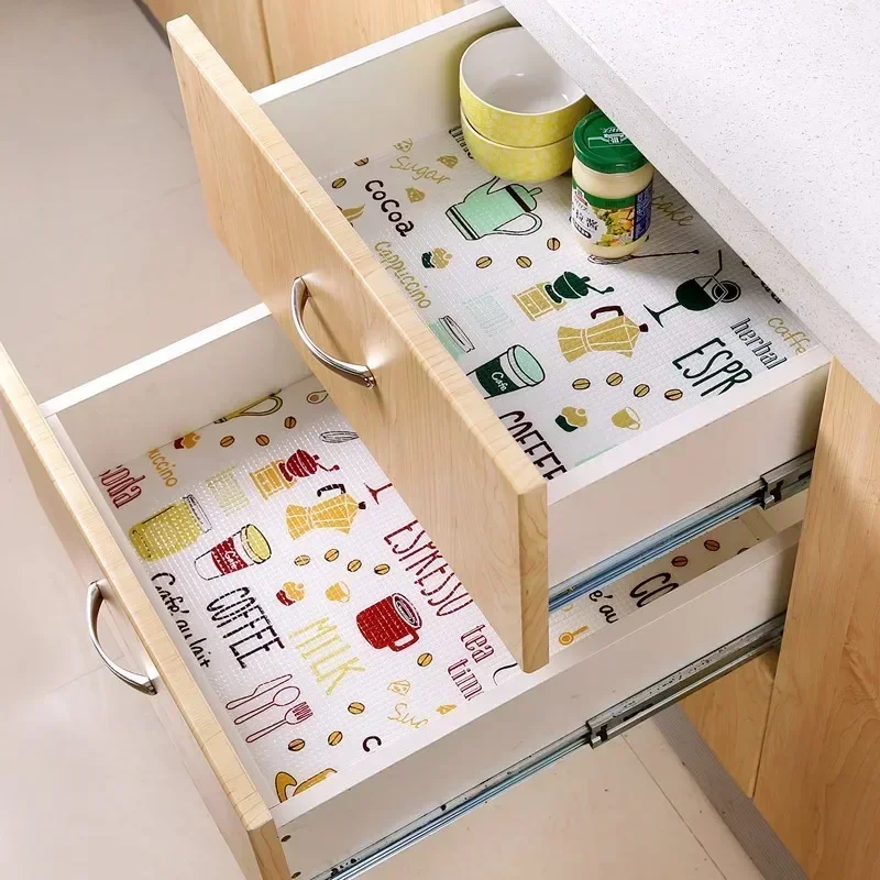 1 Roll drawer liner Kitchen Table Mat Drawers Cabinet Shelf Liners Flamingo Waterproof Oil proof