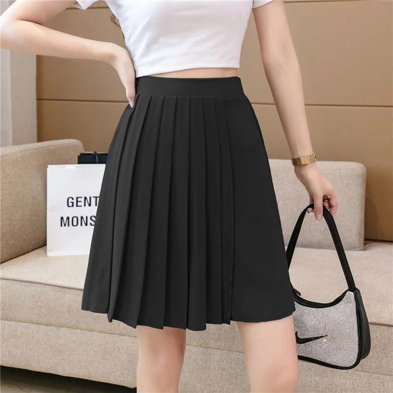 Summer New Oversized Elegant Fashion Pleated Wide Leg Shorts Lady Elastic Waist Solid Color Casual All-match Short Skirt Pants