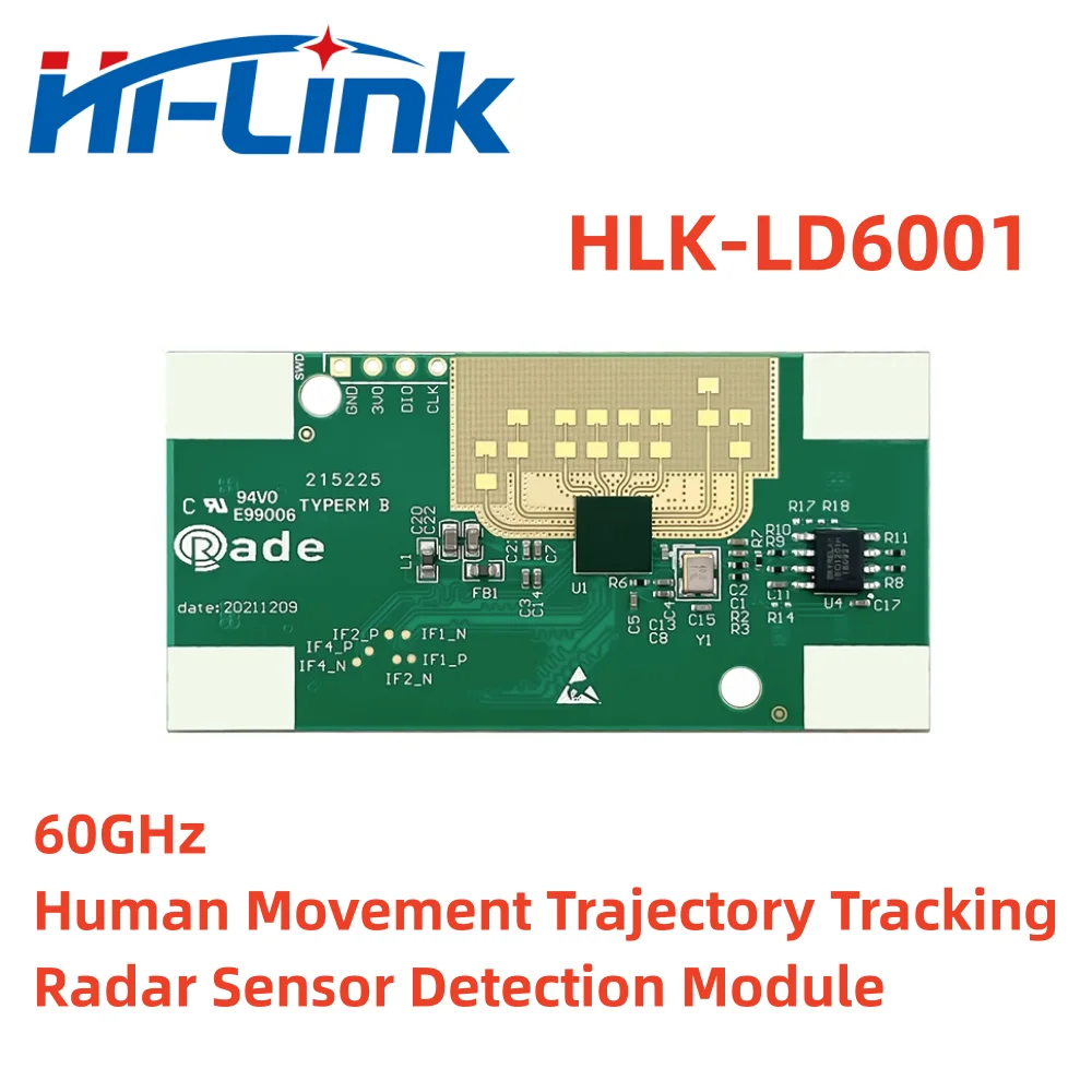 Hi-Link New 4T3R 8m 60G HLK-LD6001 Human Movement Trajectory Tracking Radar Sensor Detection Module