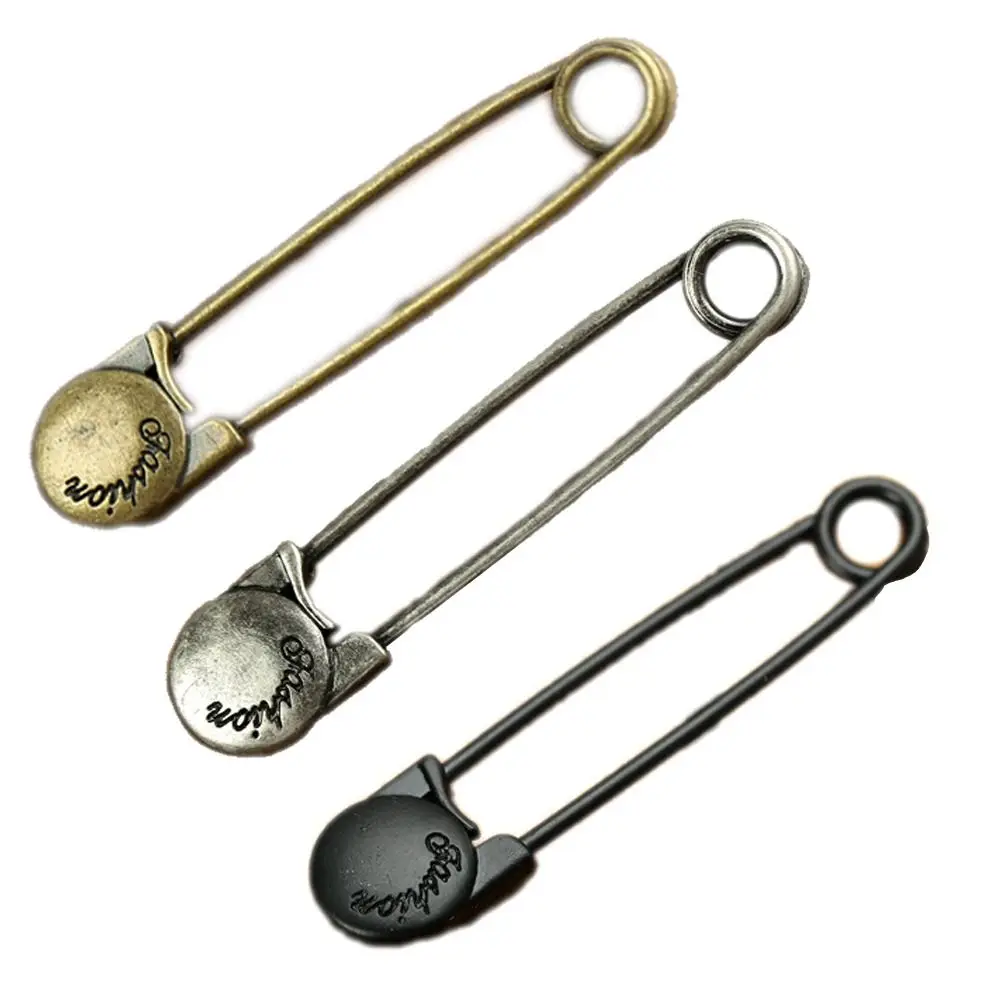 유니버설 빈티지 라운드 헤드 브로치 메탈 합금 패션 가디건 펜던트 브로치 빅 핀