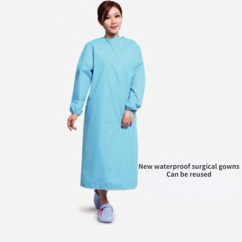 

New Wear Resistant Breathable Quick Drying Surgical Gown Long Sleeve Operating Room Apron Cover Hospital Work Green Medical