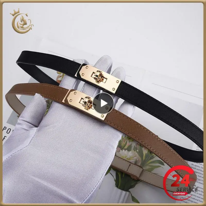 

Genuine Leather Female Waist Belt Adjustable Designer Belts For Women High Quality Luxury Cowhide Dress Waistband Gold Buckle