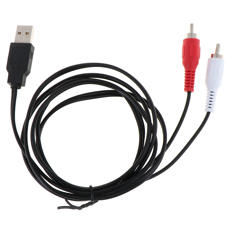 새로운 듀얼 RCA 남성-USB 남성 A형 컴포지트 어댑터 오디오 비디오 데이터 연장 케이블