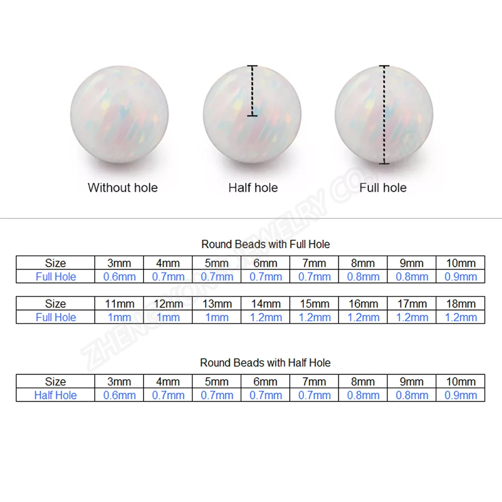 2mm to 8mm Light Blue Color Ball Cut Lab Created OP06 Opal Beads for Making Jewelry