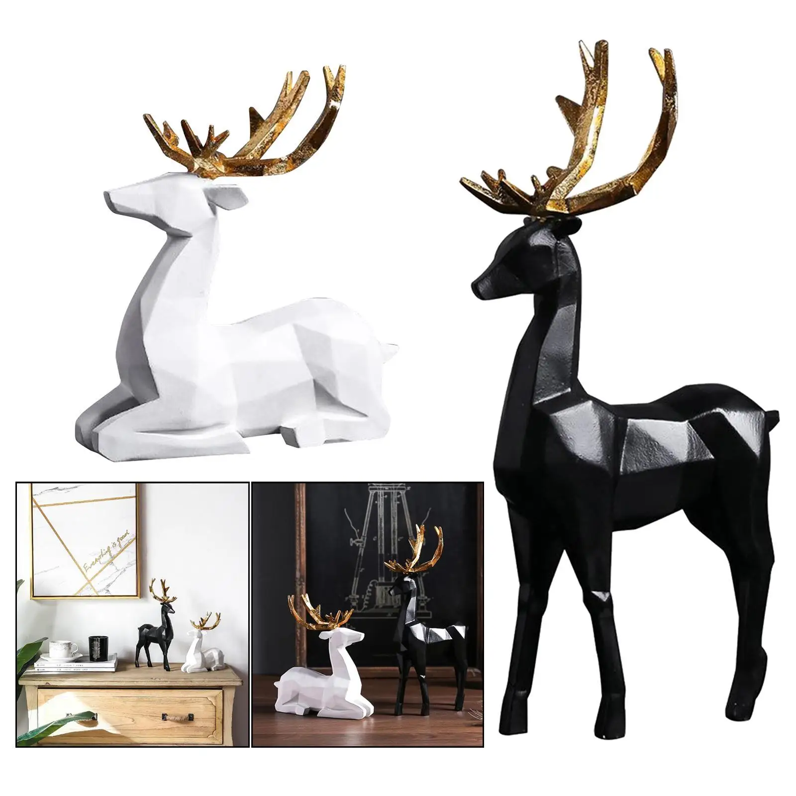 Elk Decor Statue Sculpture, Bookshelf Decor Accents, Modern Decorative Figurines