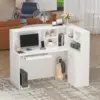 Modern Reception Desk Front Counter, Large Storage Shelves and Drawers, Retail Counter for Room, Reception Desks 1