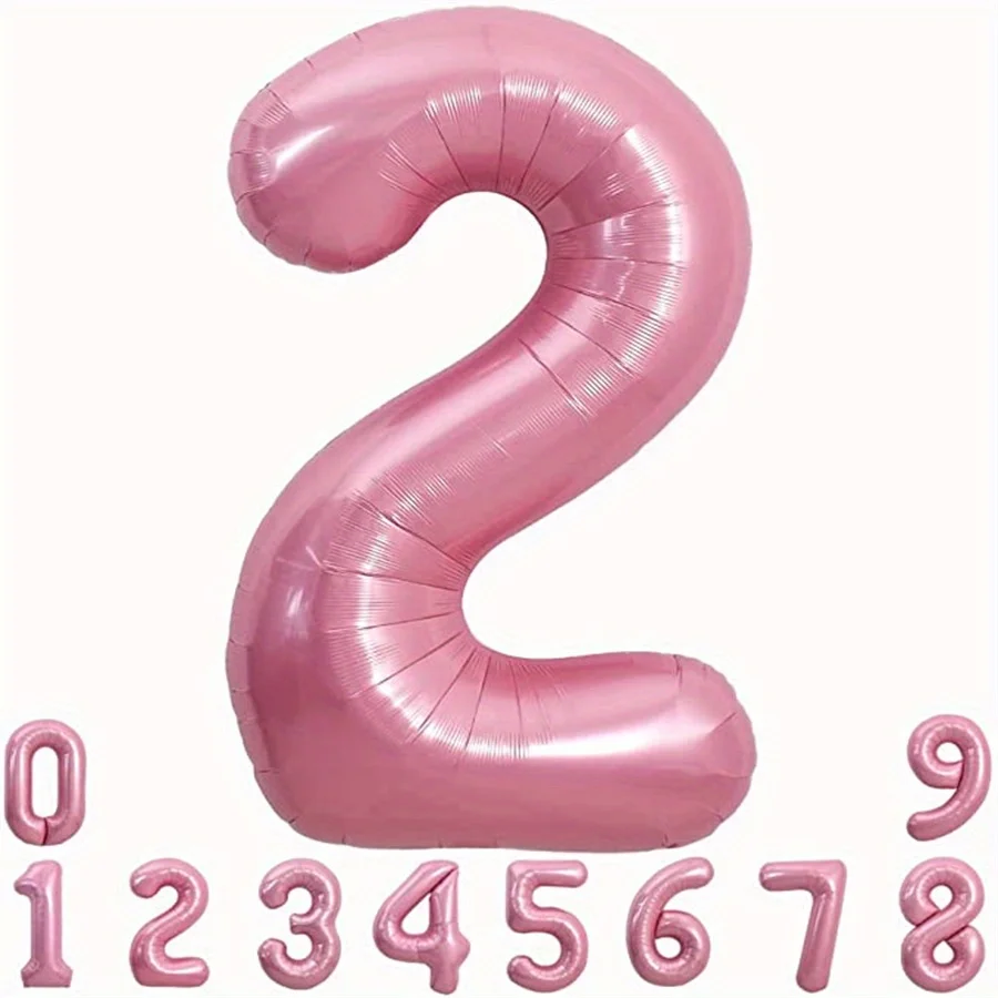 40 Zoll rosa Folie Geburtstagsballons Helium Nummer Ballon Figuren Hochzeit Dekor Geburtstag Party Dekorationen Baby Dusche Globos – Detail 2