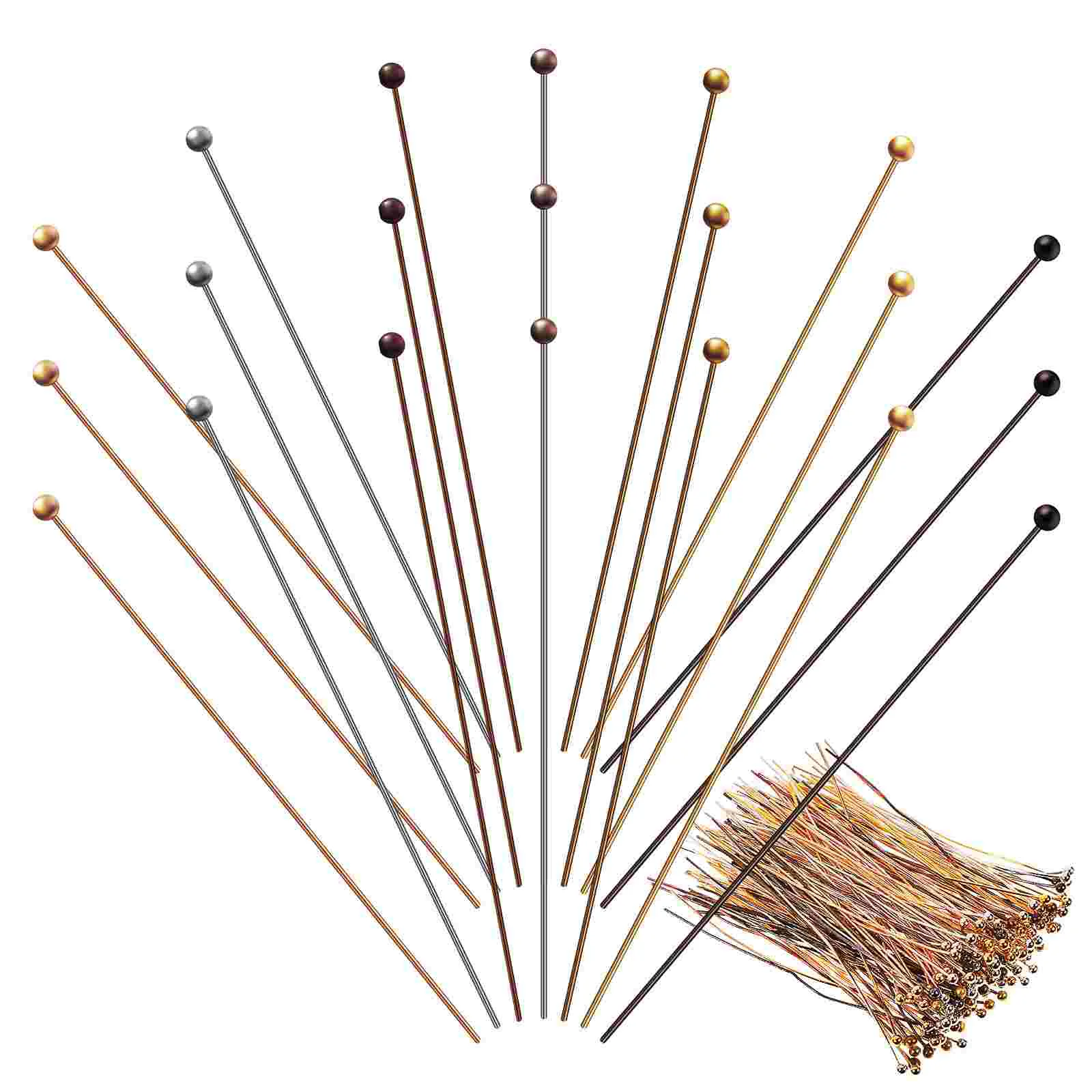 

DIY Ball Needle Crafts Headpins Jewelry Connected Needles for Making Brass Earring-making Metal