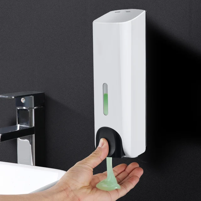 350ml ฝักบัวติดผนังหัวสบู่เจลอาบน้ําผงซักฟอกตู้อุปกรณ์อาบน้ําปั๊มสบู่ความร้อน 1