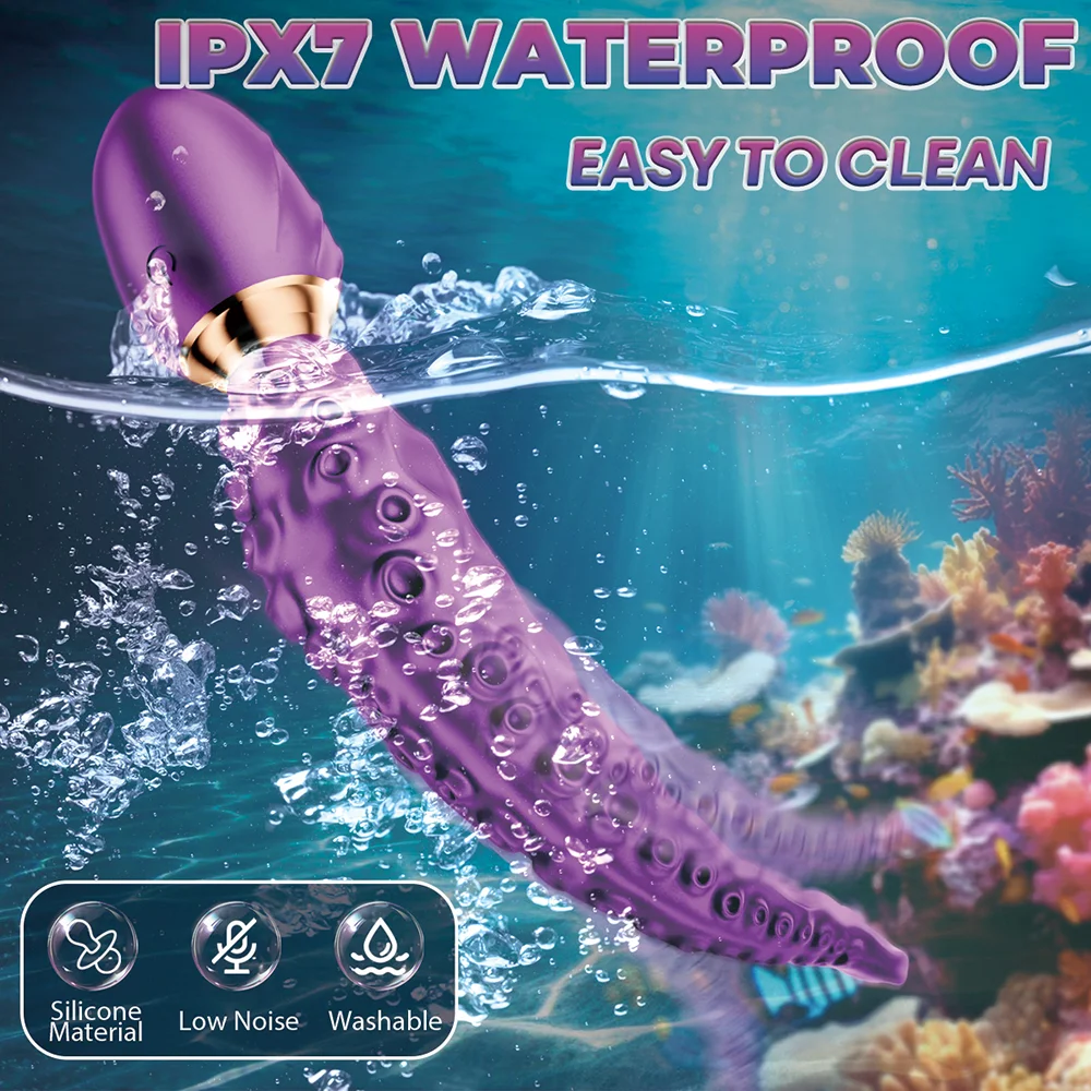 Octopus Tentacle Clitoral Vibrator Vibrating Realistic Monster G Spot Dildos with 9 Vibration Rotation Modes Sex Toys for Women