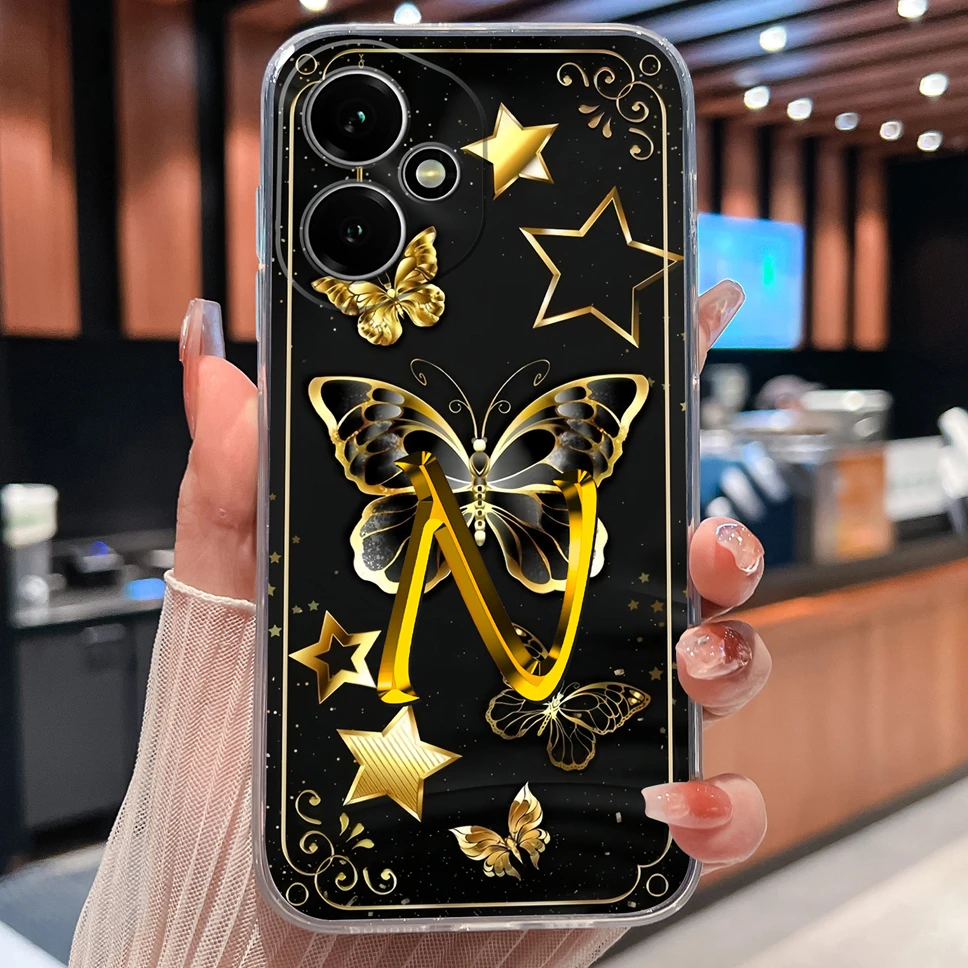 Luxury Letters Pattern Soft TPU Clear Silicone Anti-Drop Phone Case