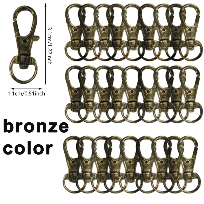 Multipack Swivel Clasps - Metal Lobster Claw Hooks for Crafts and DIY Projects