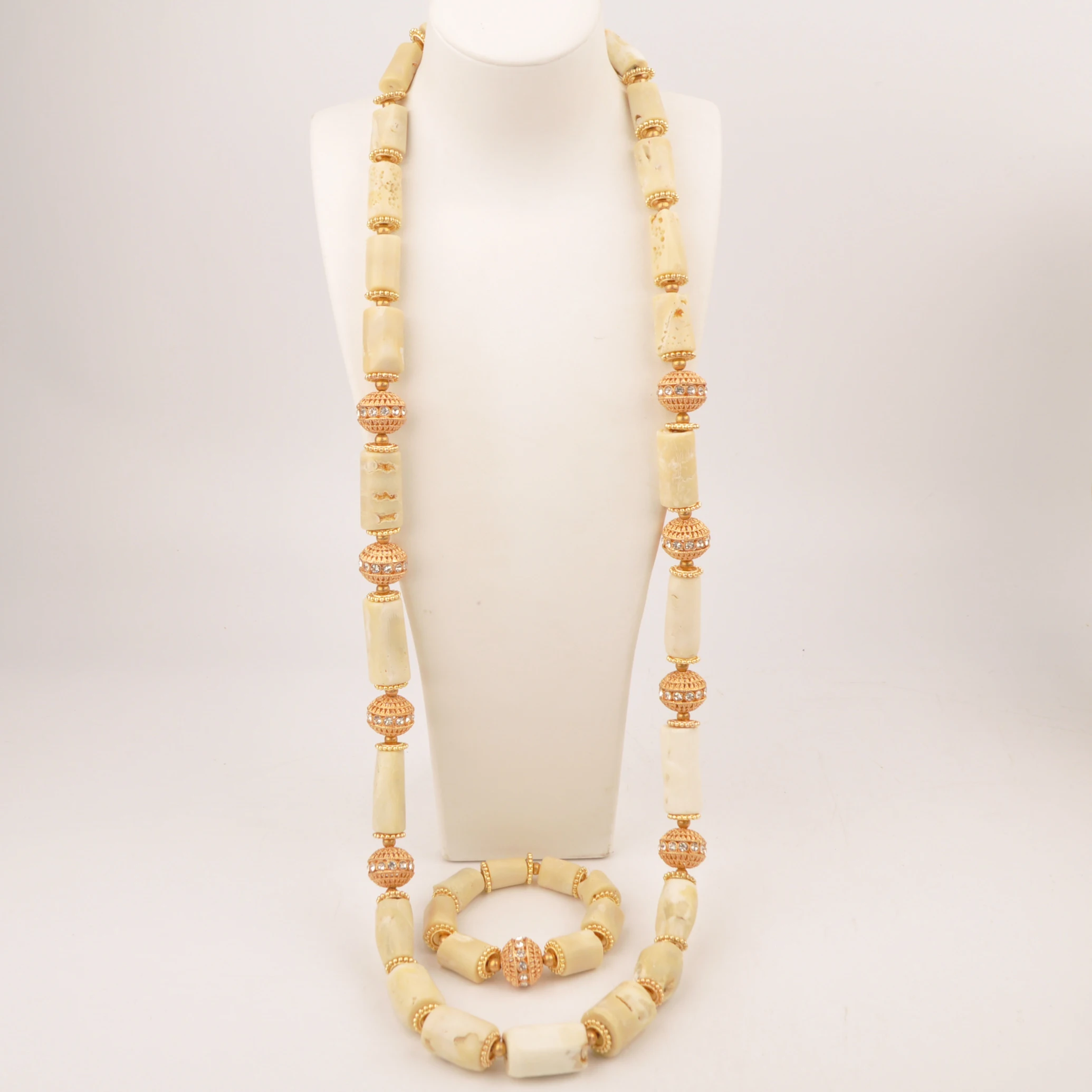 

Original White Coral Jewelry Set for Men Nigerian Wedding Groom Jewelry