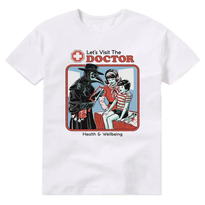 

Let's Visit The Doctor T-shirts Modal Round Neck Tee Printed T-shirt Top Y2k Print Humor Mens Designer Clothes for Men Kpop Tech