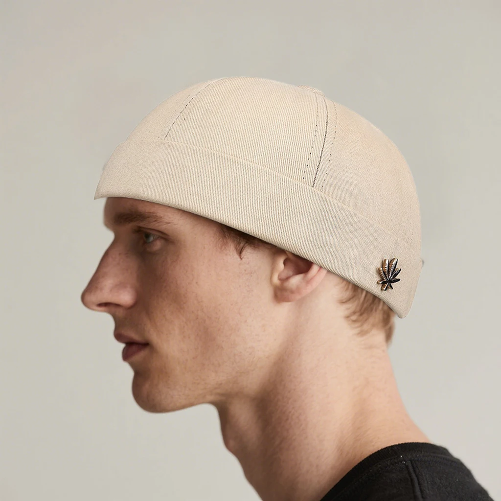 Four Seasons Beanie Hüte Herren Baseball Cap Lässige Mode Ahornblatt Metallkappe Gebogene Krempe Bowler Sonnenhut Outdoor Hut – Detail 13