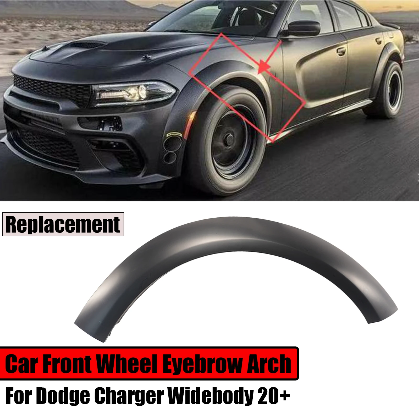 

Для Dodge Charger SRT Hellcat Widebody 20 + переднее колесо 3/4 круглый брызговик блеск черный колесо свод сменный комплект