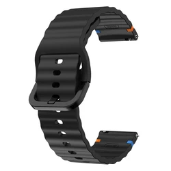 Sport Breathable Silicone Watch Strap - 20mm/22mm - Unisex - 1pecs 20mm (Black)
