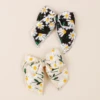 2pcs Kids Flowers Embroidery Large Bow Hair Clips Girls Daily Ponytail Decor Barrettes Children Party Fashion Hair Accessories 4
