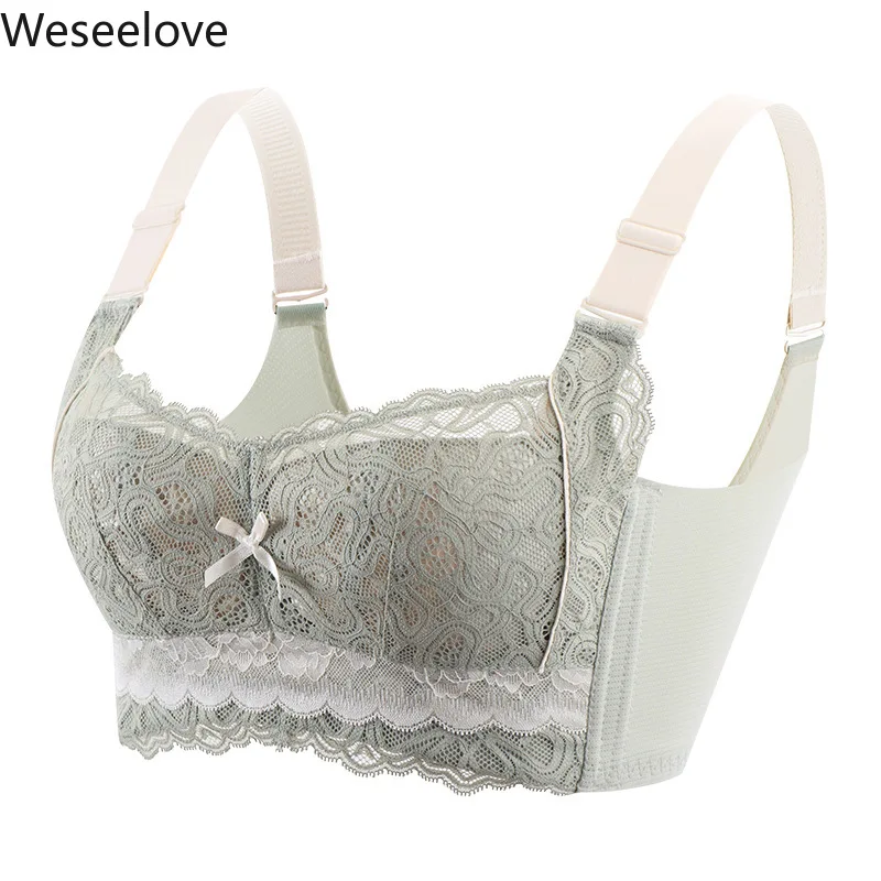 

Weseelove, кружевной бюстгальтер большого размера для женщин, без рамки, нижнее белье, женское нижнее белье, женская летняя одежда