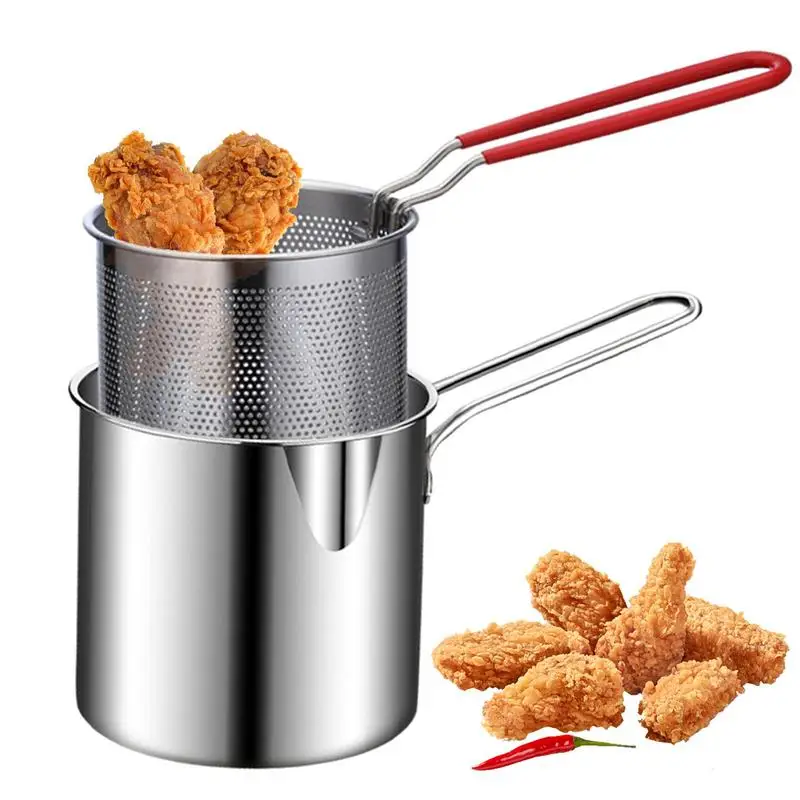 

Japanese Tempura Fryer Japanese-Style Oil-Saving Small Fryer Cooking Pot For Frying Chicken Legs Dried Fish Chips Chicken Chops