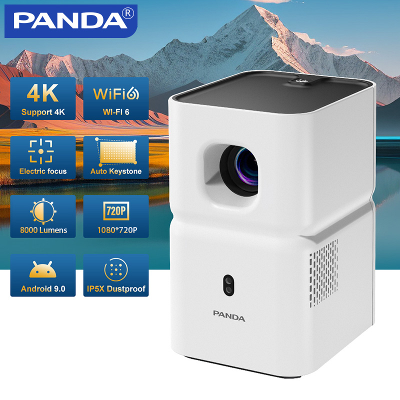 PANDA PF03 Projector Full HD portatil 4K 1280x720P Android Wifi6 LED Video Home Theater Cinema Phone mini Proyector Movie beamer