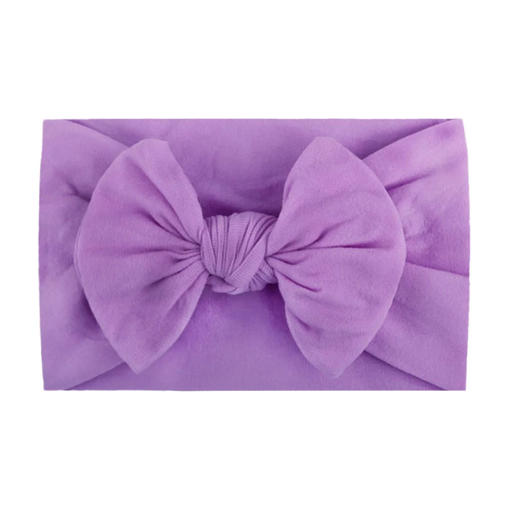 Lovely Newborn Baby Headband for Girls Elastic Knit Children Baby Bows Soft Nylon Kids Headwear Hair Accessorie Bandana