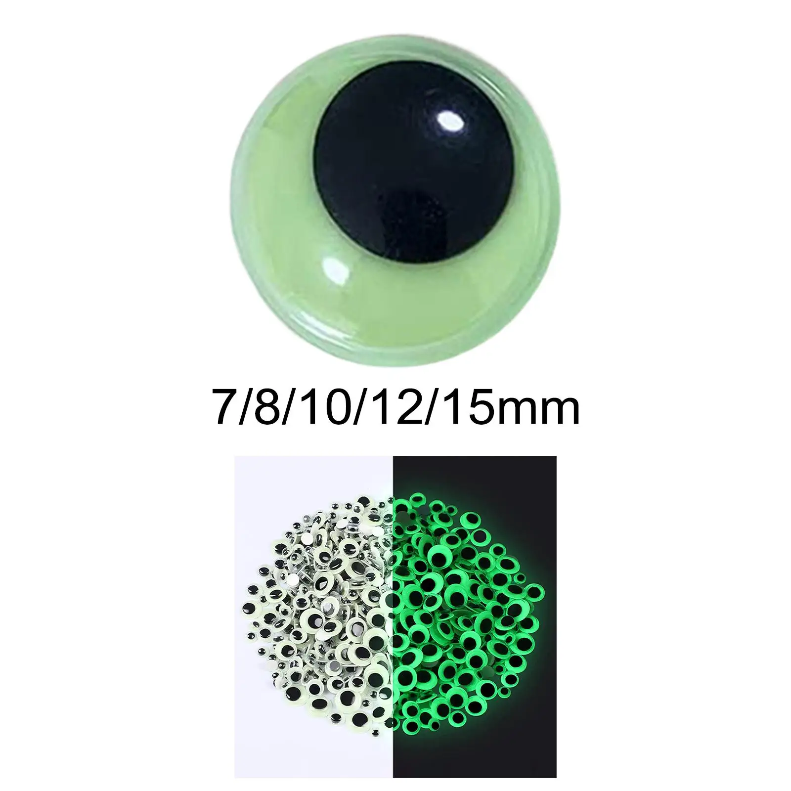 Glow in The Dark Eyes Round Stick on Sticky Movable Eyes Googly for Soft Toys Scrapbooking Crafts Decoration Halloween