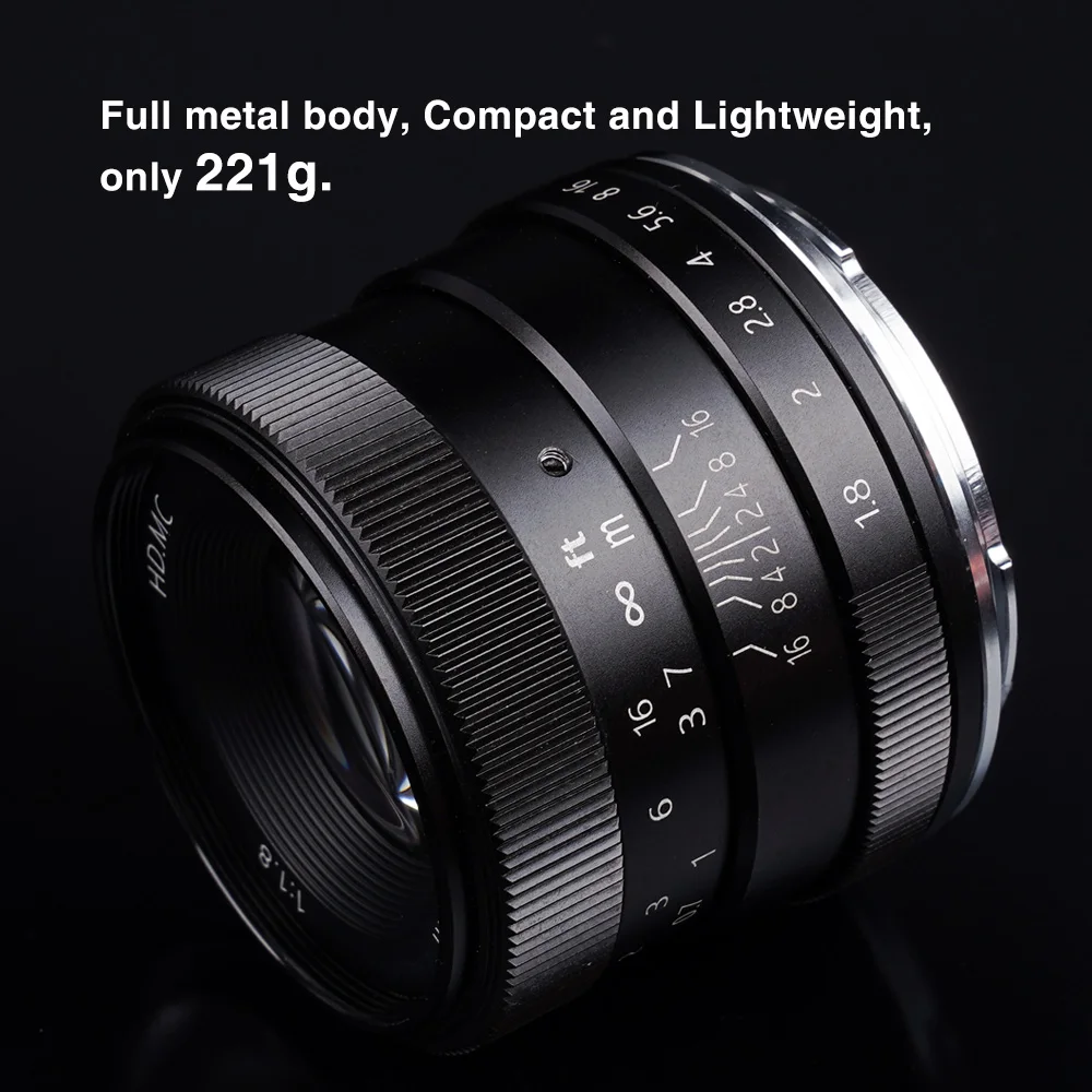 PERGEAR 50mm F1.8 APS-C 수동 초점 렌즈 (M4/3 후지필름 XF E 마운트용)