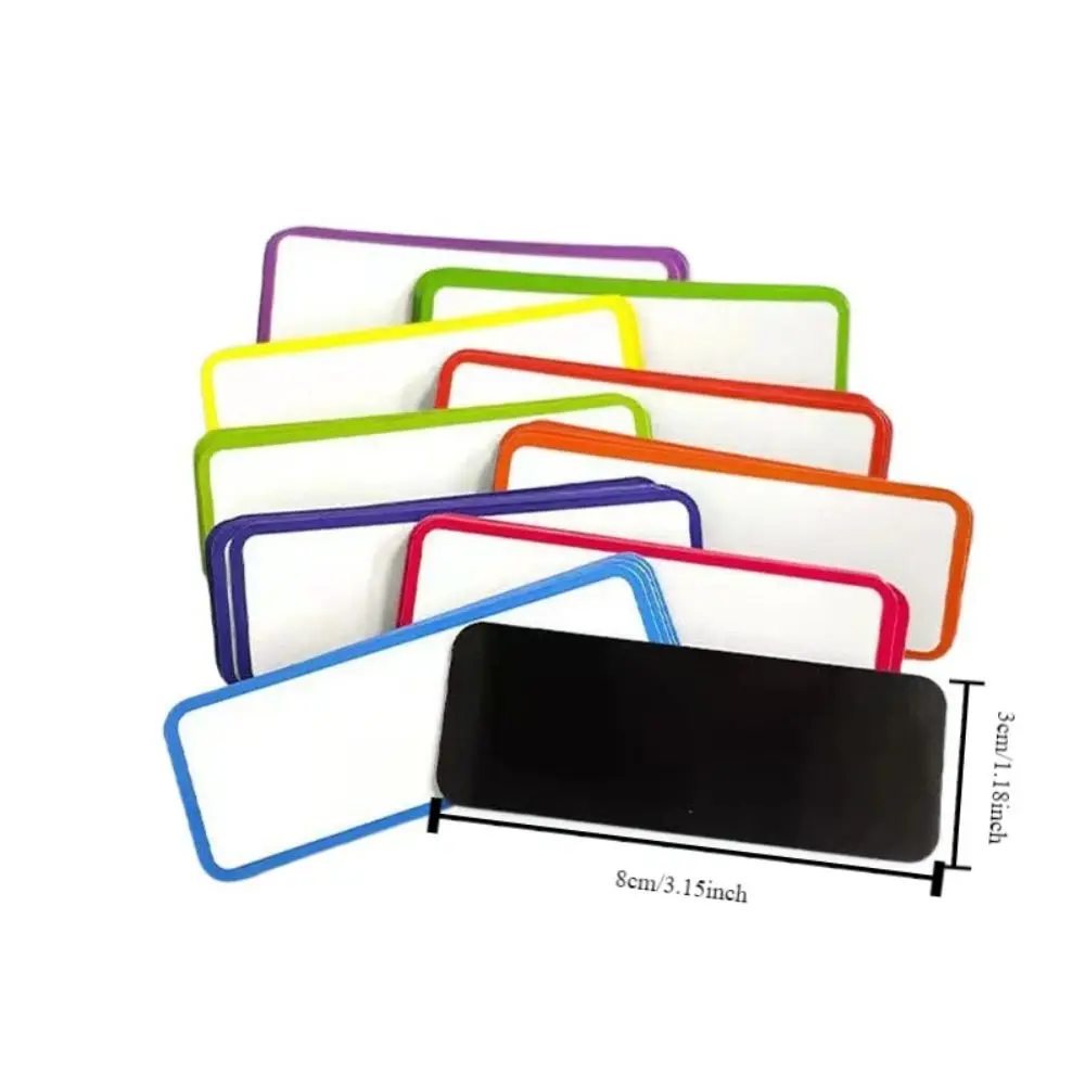 27pcs 내구성 지울 수 있는 태그 보드 9가지 색상 휴대용 자기 라벨 화이트보드 사각형 편리함