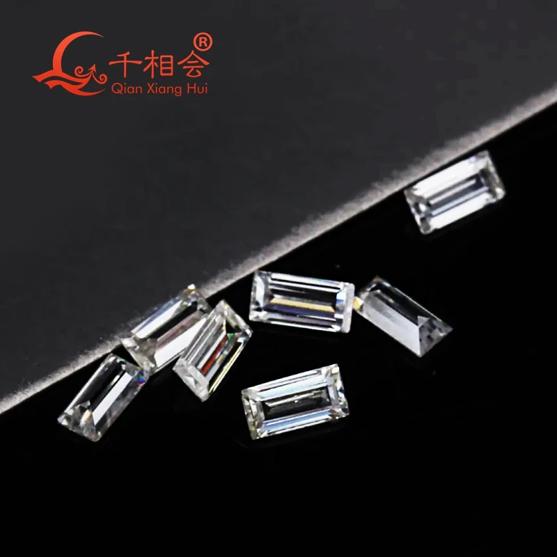 Melee baguette-cut HPHT lab-grown diamonds, D color, 0.02CT to 0.63CT, VS1 clarity, perfect for sleek jewelry designs.