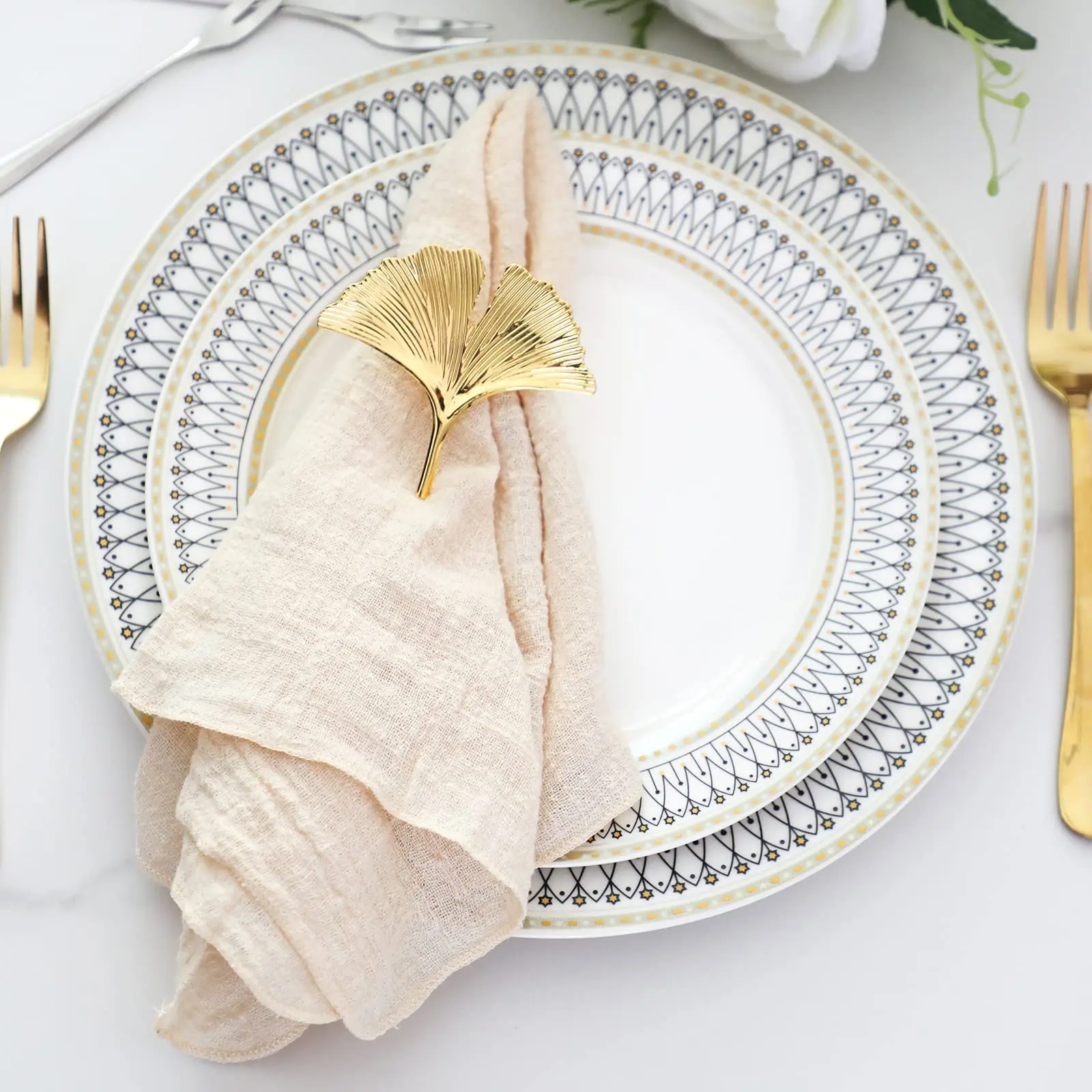 Large Cloth Napkins 10pcs 40x40cm Edge Sewing Gauze Cotton Table Decor